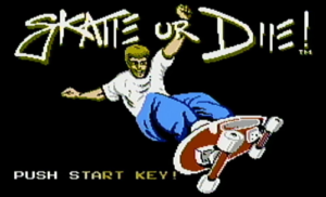 skate or die splash screen logotyp
