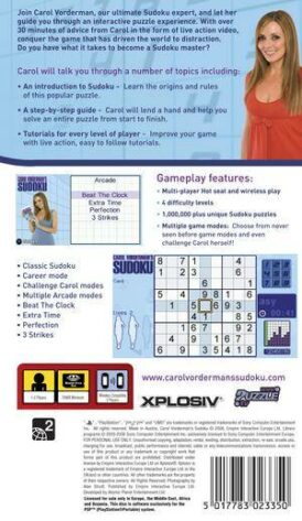 Carol Vorderman's Sudoku bak psp pal eu