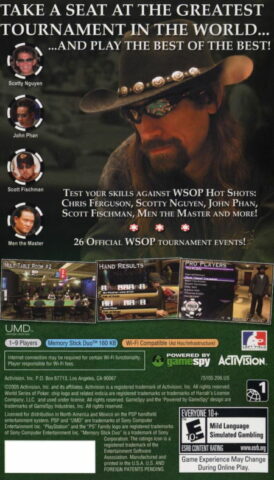Alternative view of World Series of Poker: Play the Pros - Begagnat spel till PSP