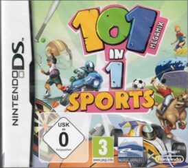 Framsidan av fodralet till spelet 101 in 1 sports megamix till nintendo ds